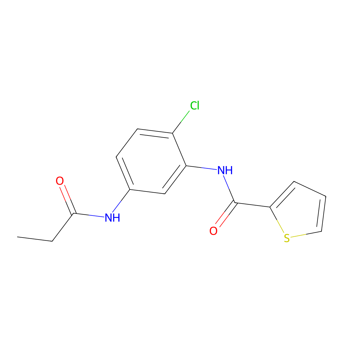 N-[2-chloro-5-(propanoylamino)phenyl]thiophene-2-carboxamide molecular structure, CAS 673490-34-1