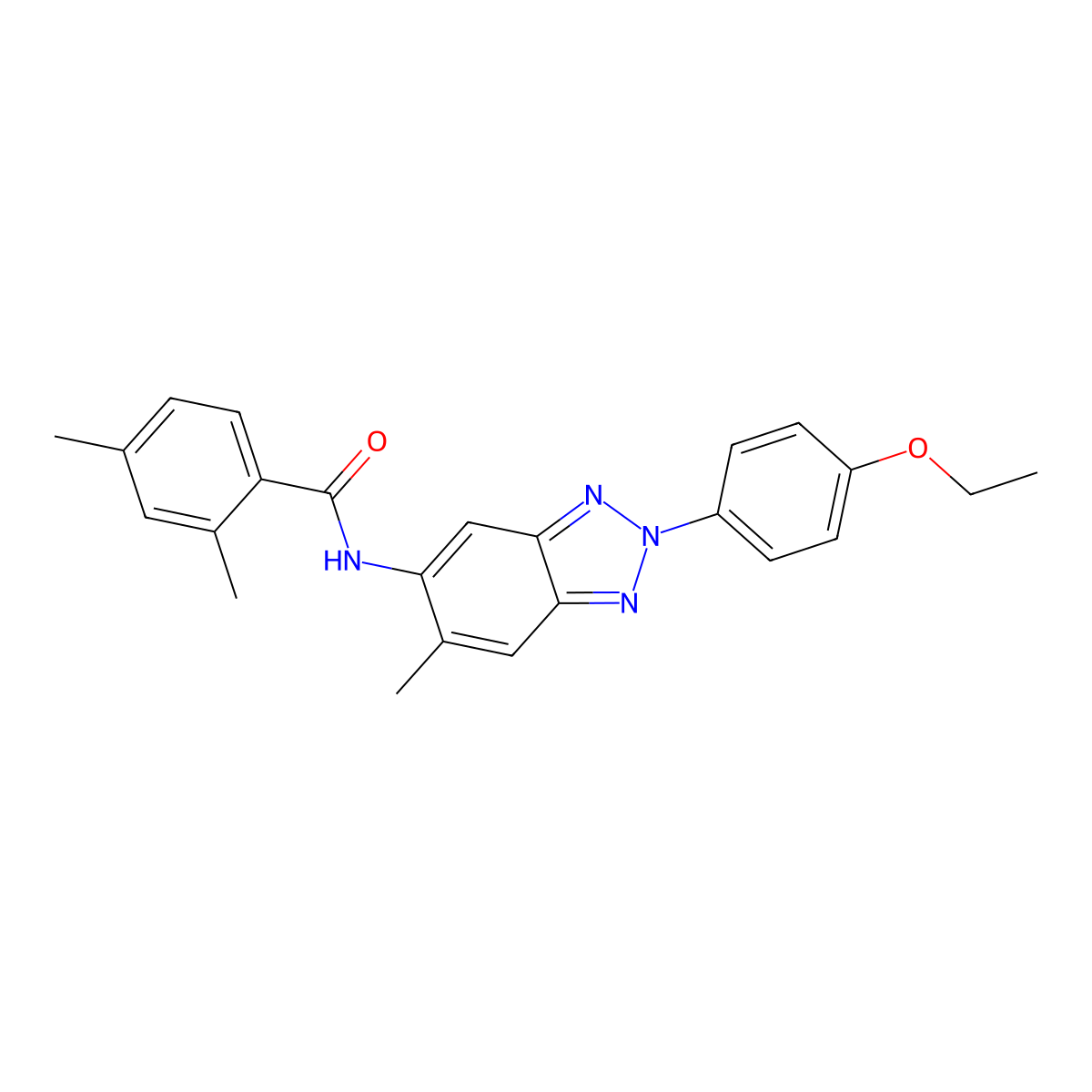 N-[2-(4-ethoxyphenyl)-6-methylbenzotriazol-5-yl]-2,4-dimethylbenzamide molecular structure, CAS 673491-33-3