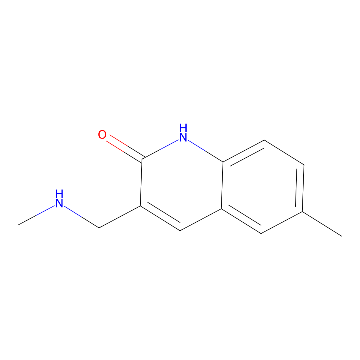 6-Methyl-3-((methylamino)methyl)quinolin-2-ol molecular structure, CAS 673492-96-1