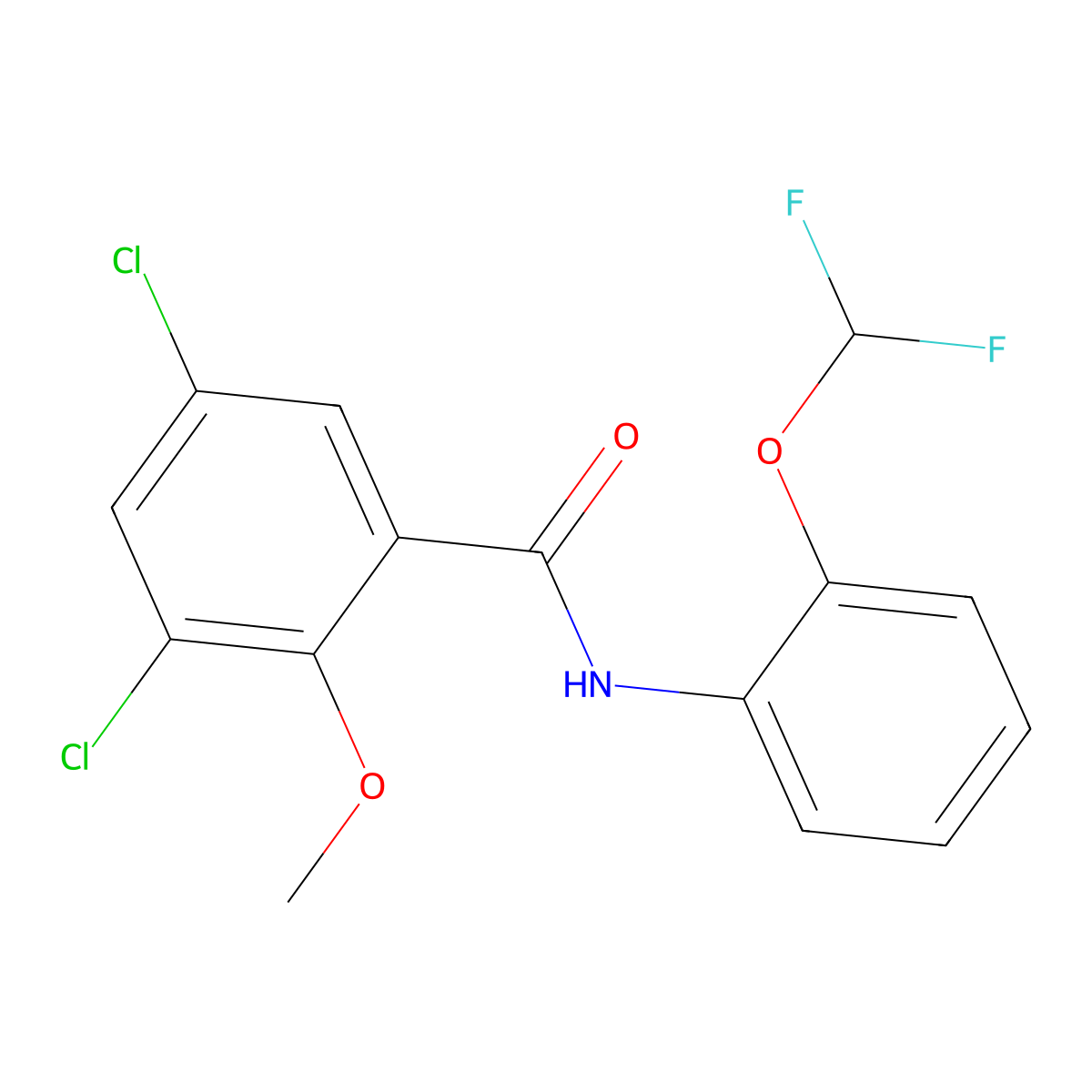 3,5-dichloro-N-[2-(difluoromethoxy)phenyl]-2-methoxybenzamide molecular structure, CAS 673494-10-5