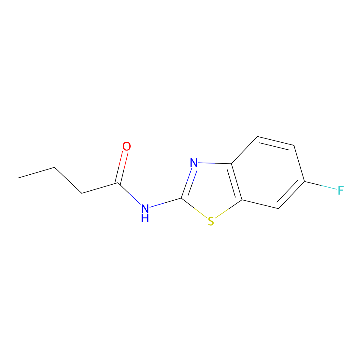 N-(6-fluoro-1,3-benzothiazol-2-yl)butanamide molecular structure, CAS 673494-24-1