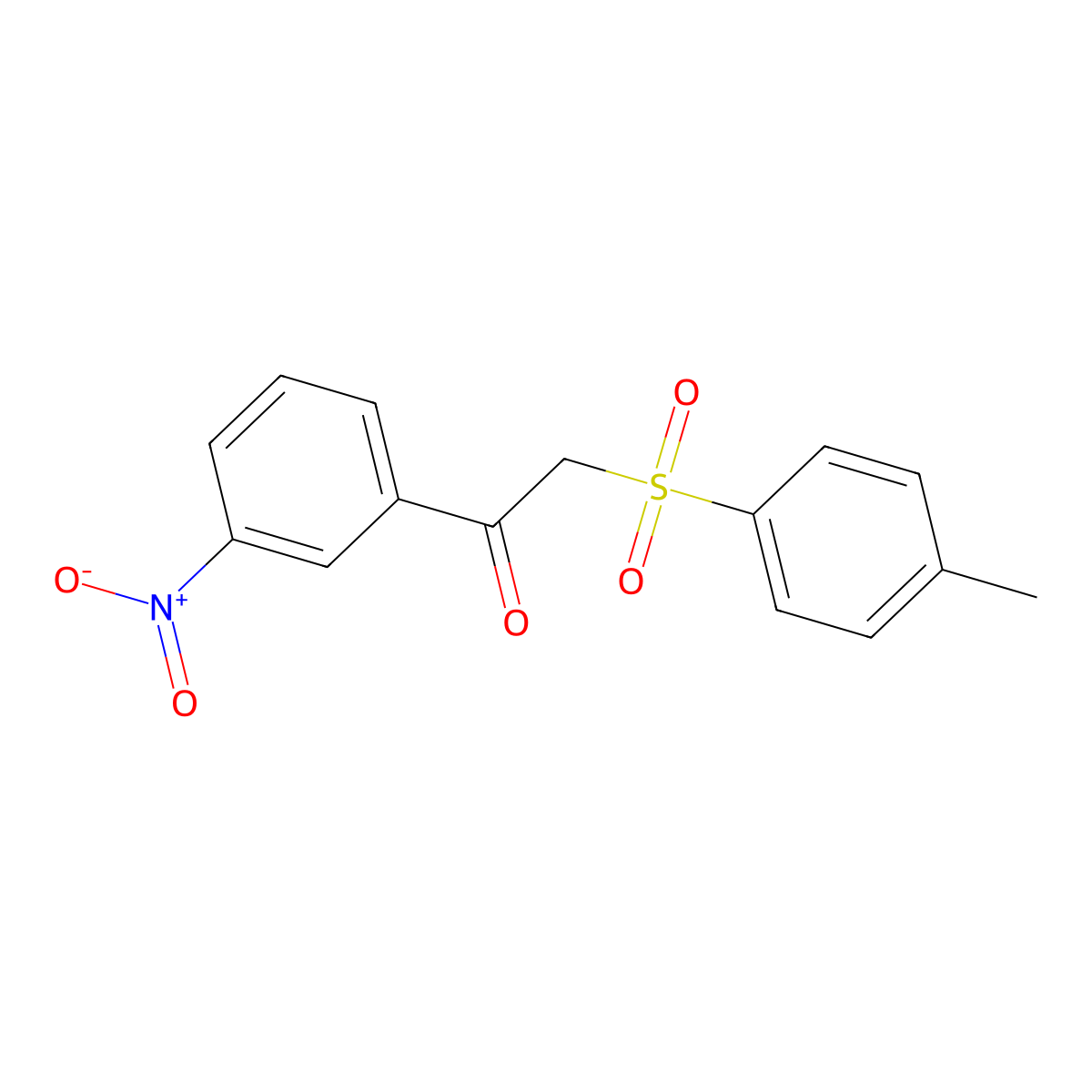 2-(4-Methylphenyl)sulfonyl-1-(3-nitrophenyl)ethanone molecular structure, CAS 673494-52-5