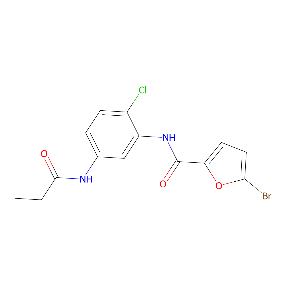 5-bromo-N-[2-chloro-5-(propionylamino)phenyl]-2-furamide molecular structure, CAS 673494-87-6