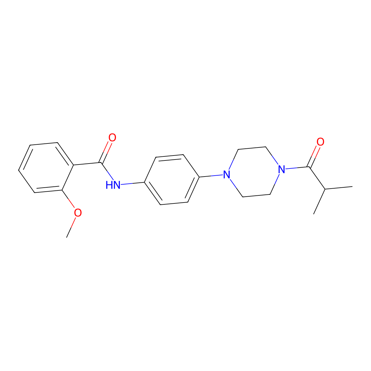 2-methoxy-N-[4-[4-(2-methylpropanoyl)piperazin-1-yl]phenyl]benzamide molecular structure, CAS 673495-88-0