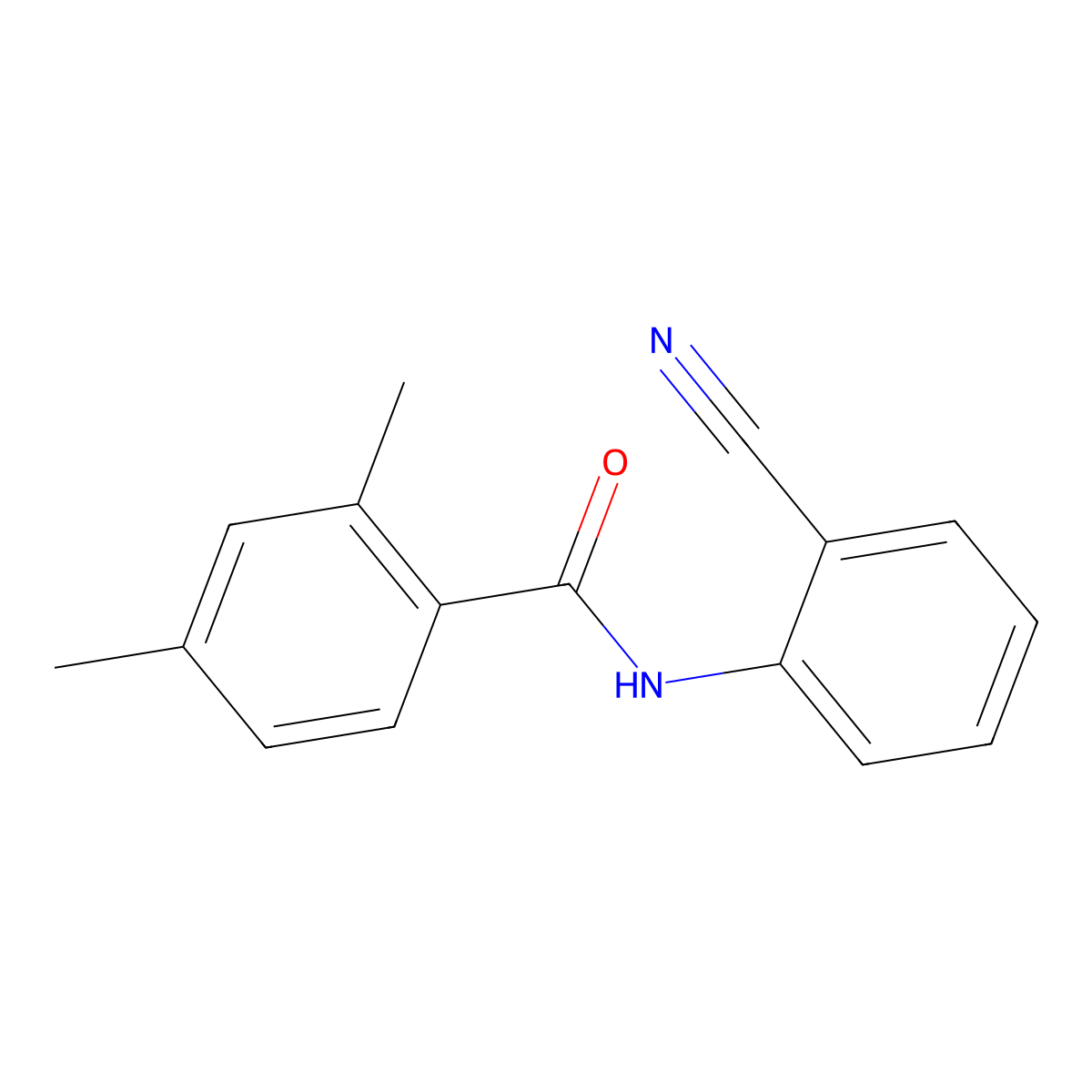 N-(2-cyanophenyl)-2,4-dimethylbenzamide molecular structure, CAS 673495-92-6