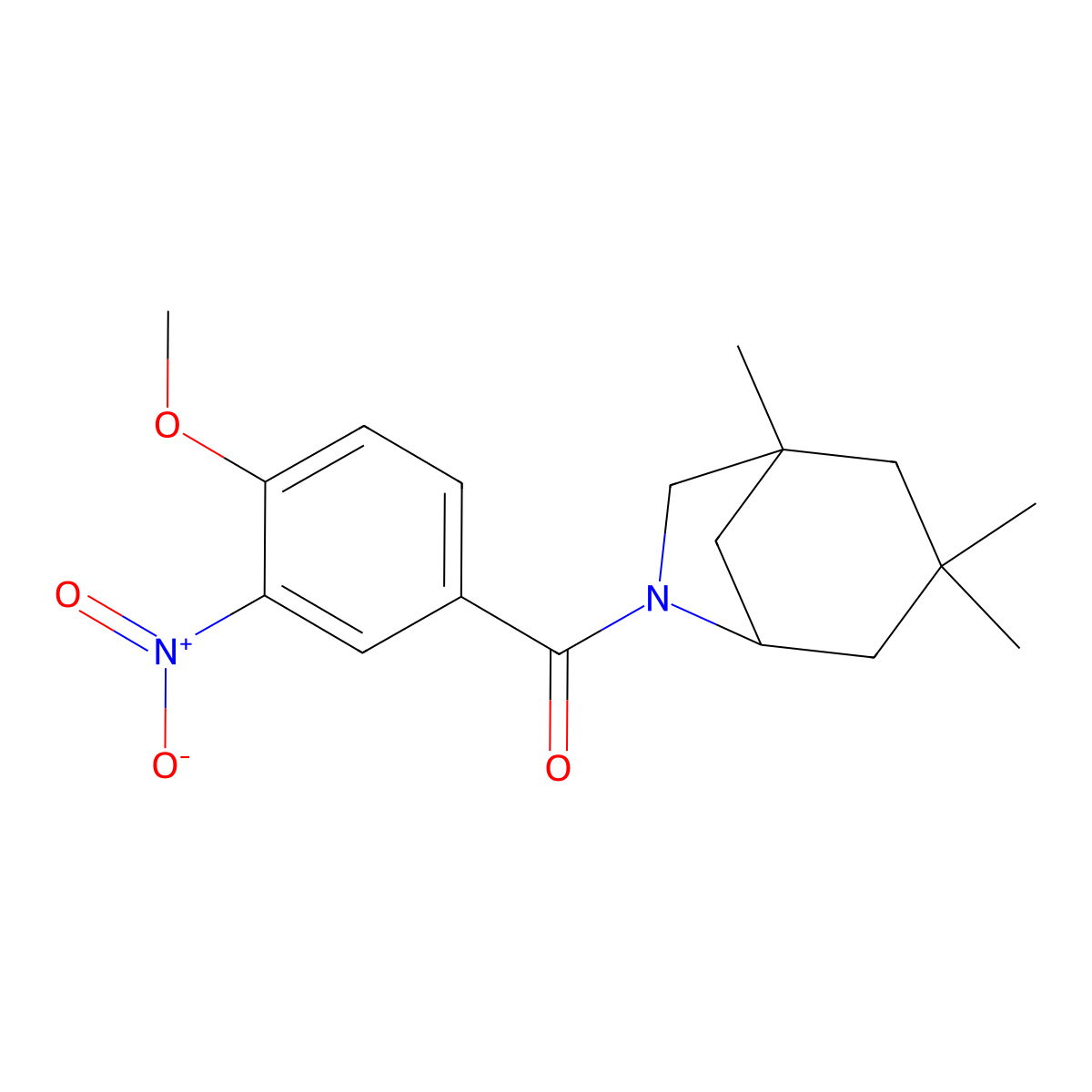 (4-Methoxy-3-nitrophenyl)(1,3,3-trimethyl-6-azabicyclo[3.2.1]oct-6-yl)methanone molecular structure, CAS 673497-04-6