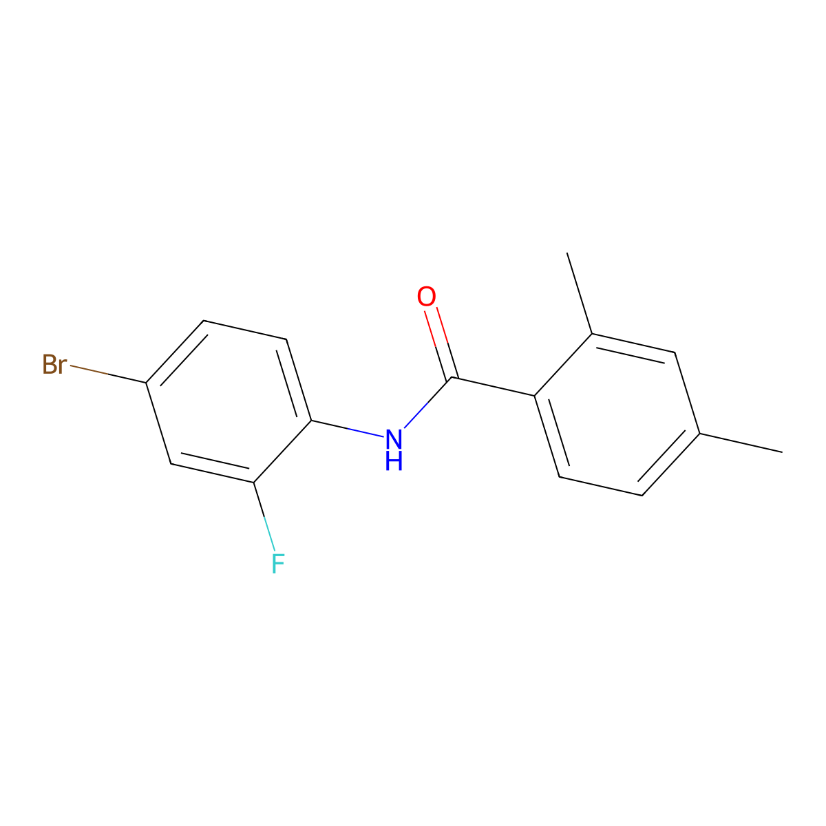 N-(4-bromo-2-fluorophenyl)-2,4-dimethylbenzamide molecular structure, CAS 673498-24-3
