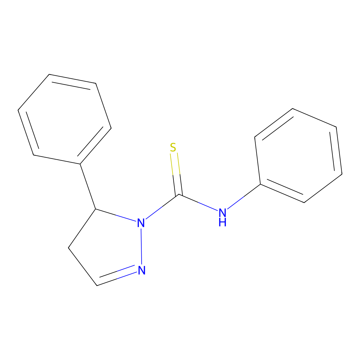 N,5-diphenyl-4,5-dihydro-1H-pyrazole-1-carbothioamide molecular structure, CAS 673498-25-4