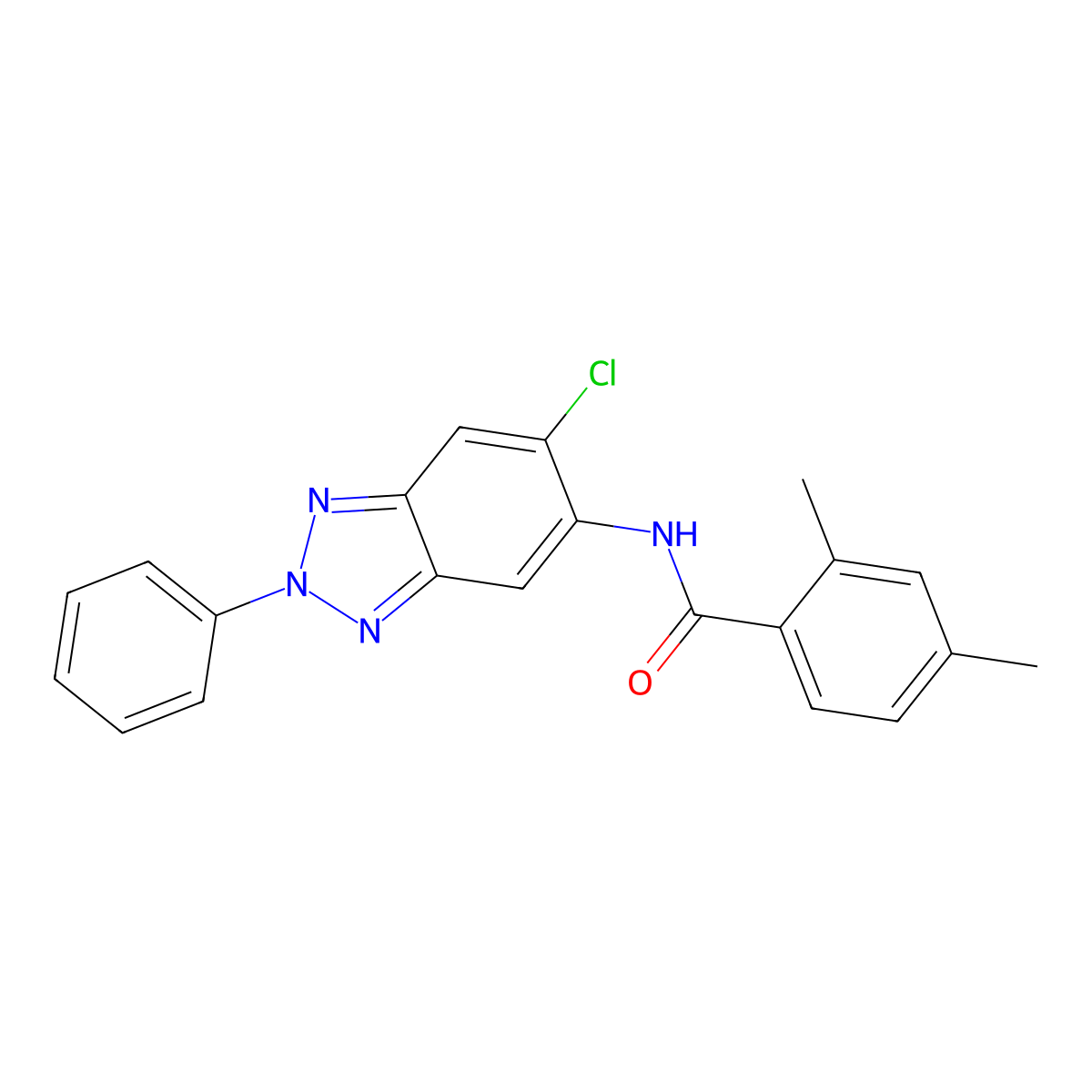 N-(6-chloro-2-phenylbenzotriazol-5-yl)-2,4-dimethylbenzamide molecular structure, CAS 673498-32-3
