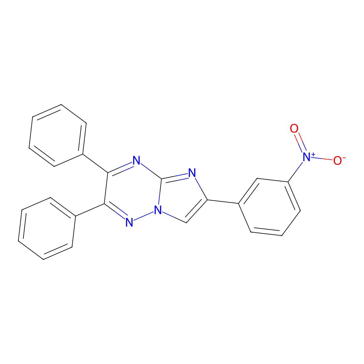 6-(3-Nitrophenyl)-2,3-diphenylimidazo[1,2-b][1,2,4]triazine molecular structure, CAS 673499-50-8