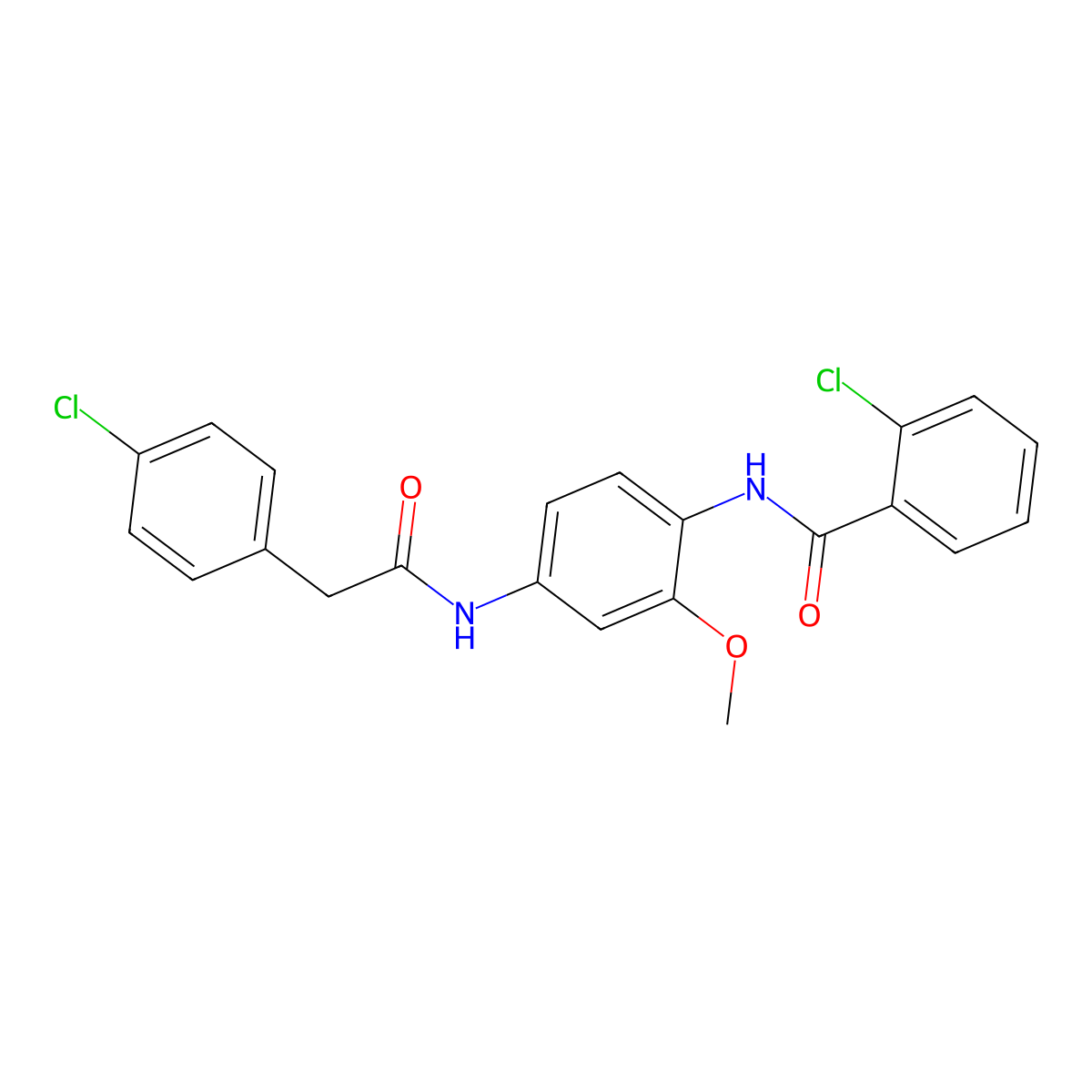 2-chloro-N-(4-{[(4-chlorophenyl)acetyl]amino}-2-methoxyphenyl)benzamide molecular structure, CAS 673499-65-5