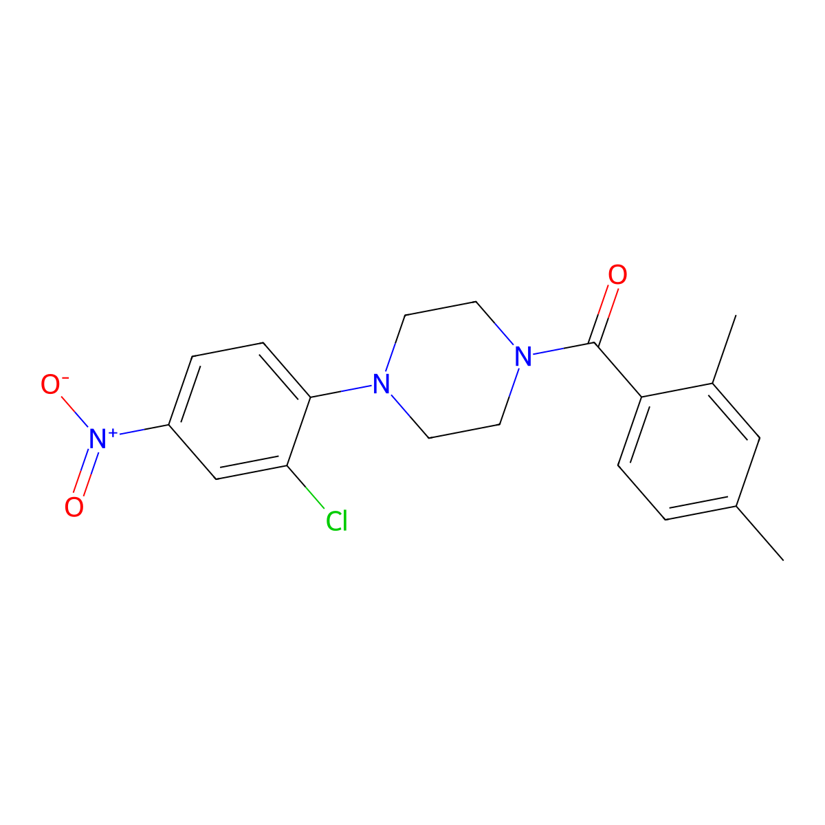 [4-(2-Chloro-4-nitrophenyl)piperazin-1-yl]-(2,4-dimethylphenyl)methanone molecular structure, CAS 673499-73-5