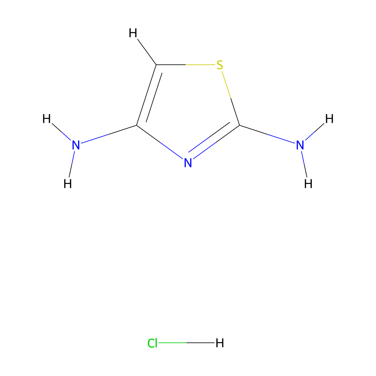 1,3-Thiazole-2,4-diamine hydrochloride molecular structure, CAS 67355-26-4