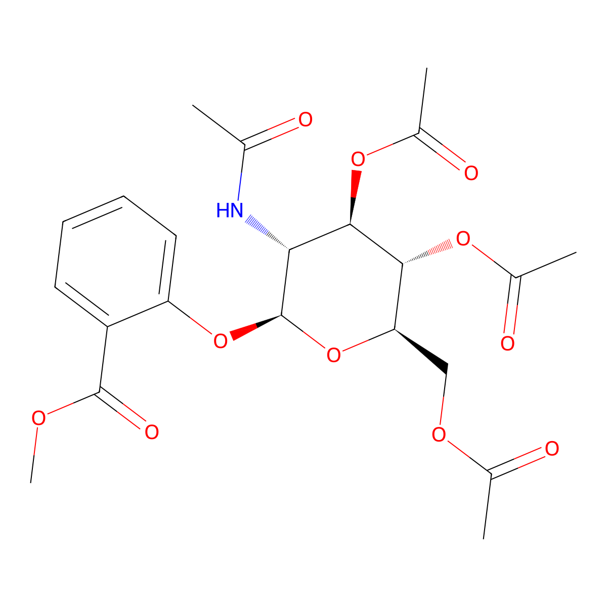 2-Methoxycarbonylphenyl 2-acetamido-3,4,6-tri-O-acetyl-2-deoxy-b-D-glucopyranoside molecular structure, CAS 6736-68-1