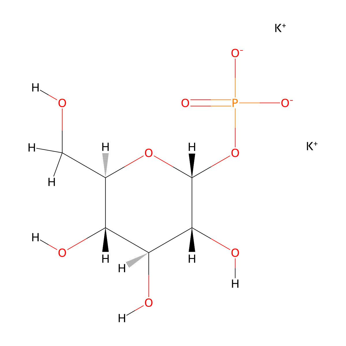 alpha-Glucose-1-phosphate dipotassium molecular structure, CAS 6736-77-2