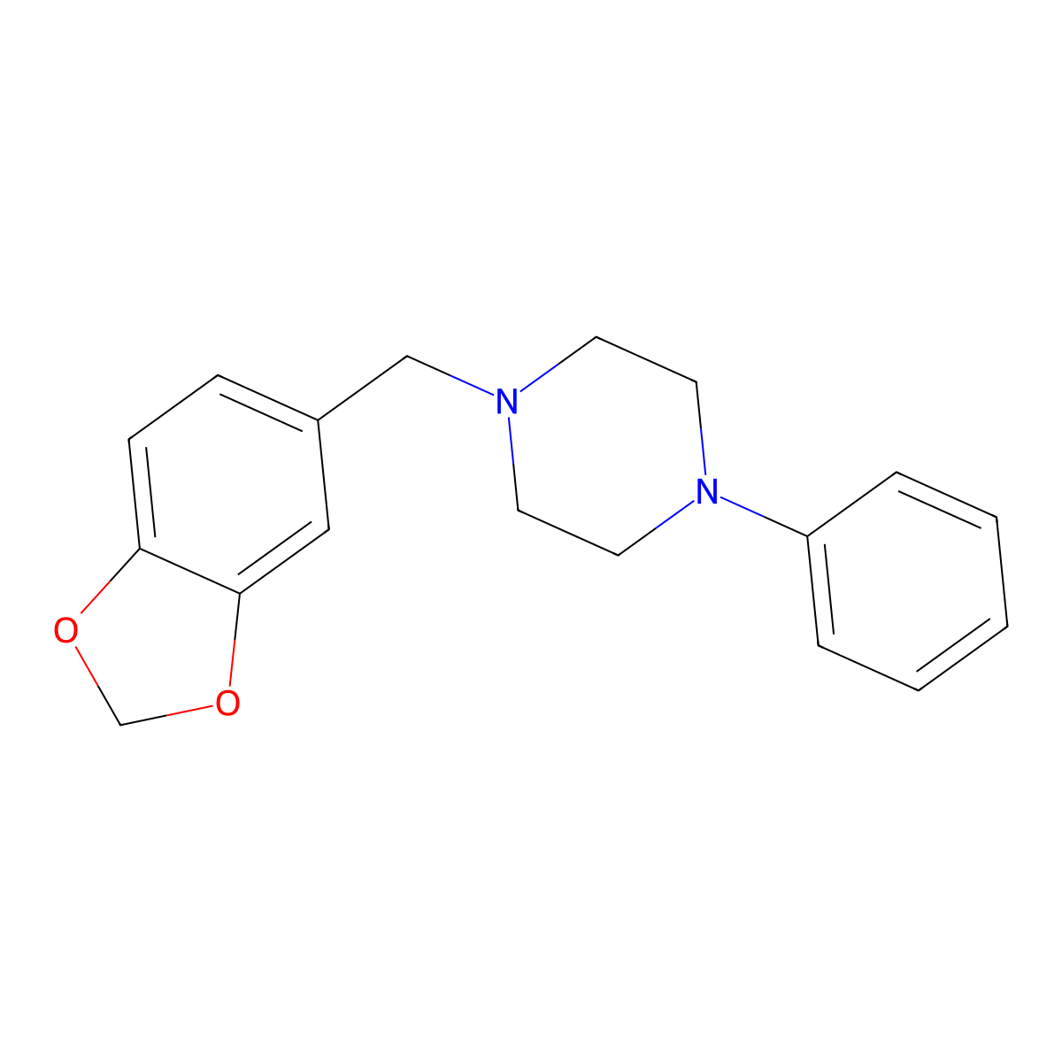 1-((2H-1,3-Benzodioxol-5-yl)methyl)-4-phenylpiperazine molecular structure, CAS 67361-21-1