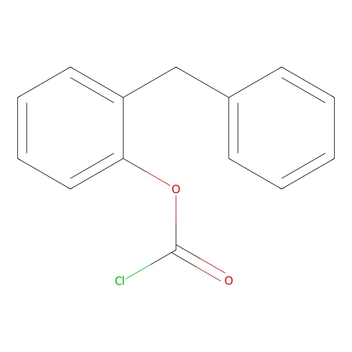 2-(Phenylmethyl)phenyl carbonochloridate molecular structure, CAS 67363-27-3