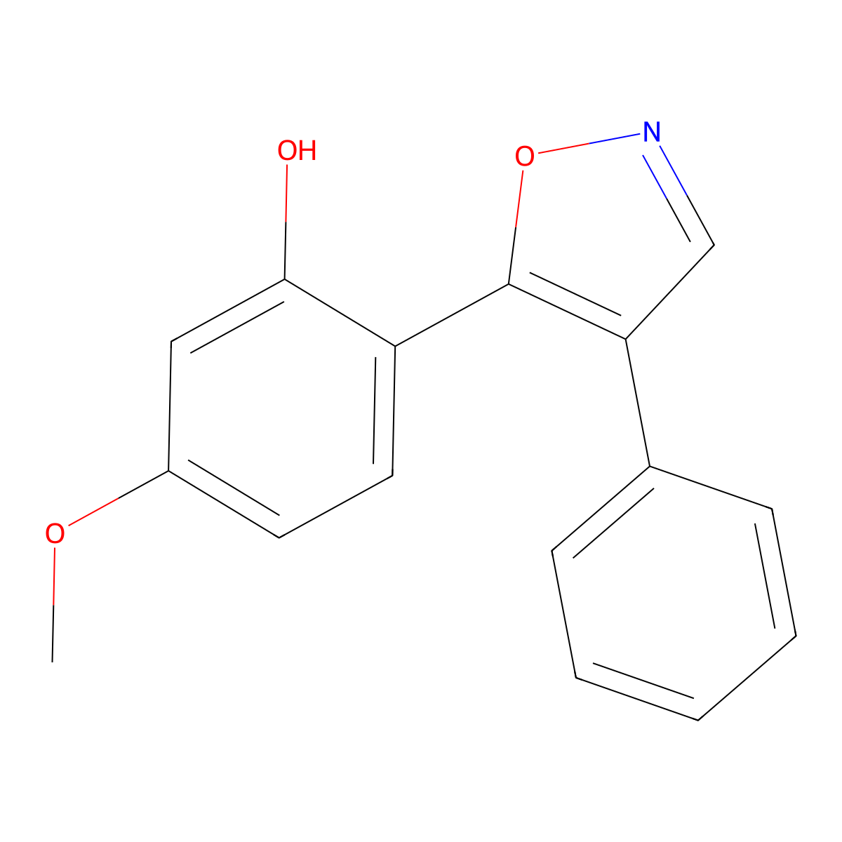 5-Methoxy-2-(4-phenylisoxazol-5-yl)phenol molecular structure, CAS 67363-58-0