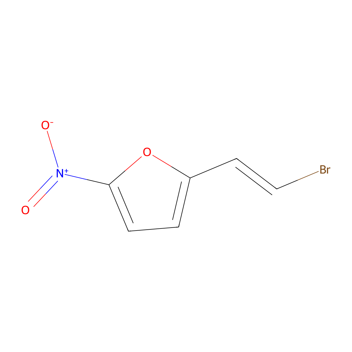 1-(5-NO2-2-furyl)-2-(bromo)ethylene molecular structure, CAS 67363-72-8