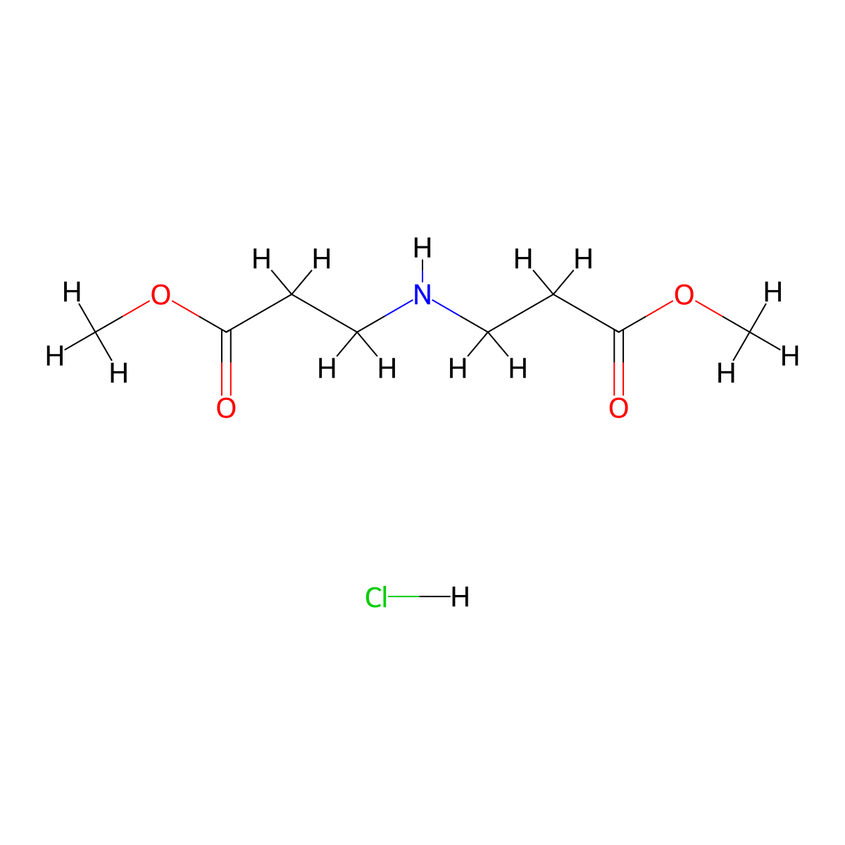 Methyl 3-[(3-methoxy-3-oxopropyl)amino]propanoate hydrochloride molecular structure, CAS 67363-88-6