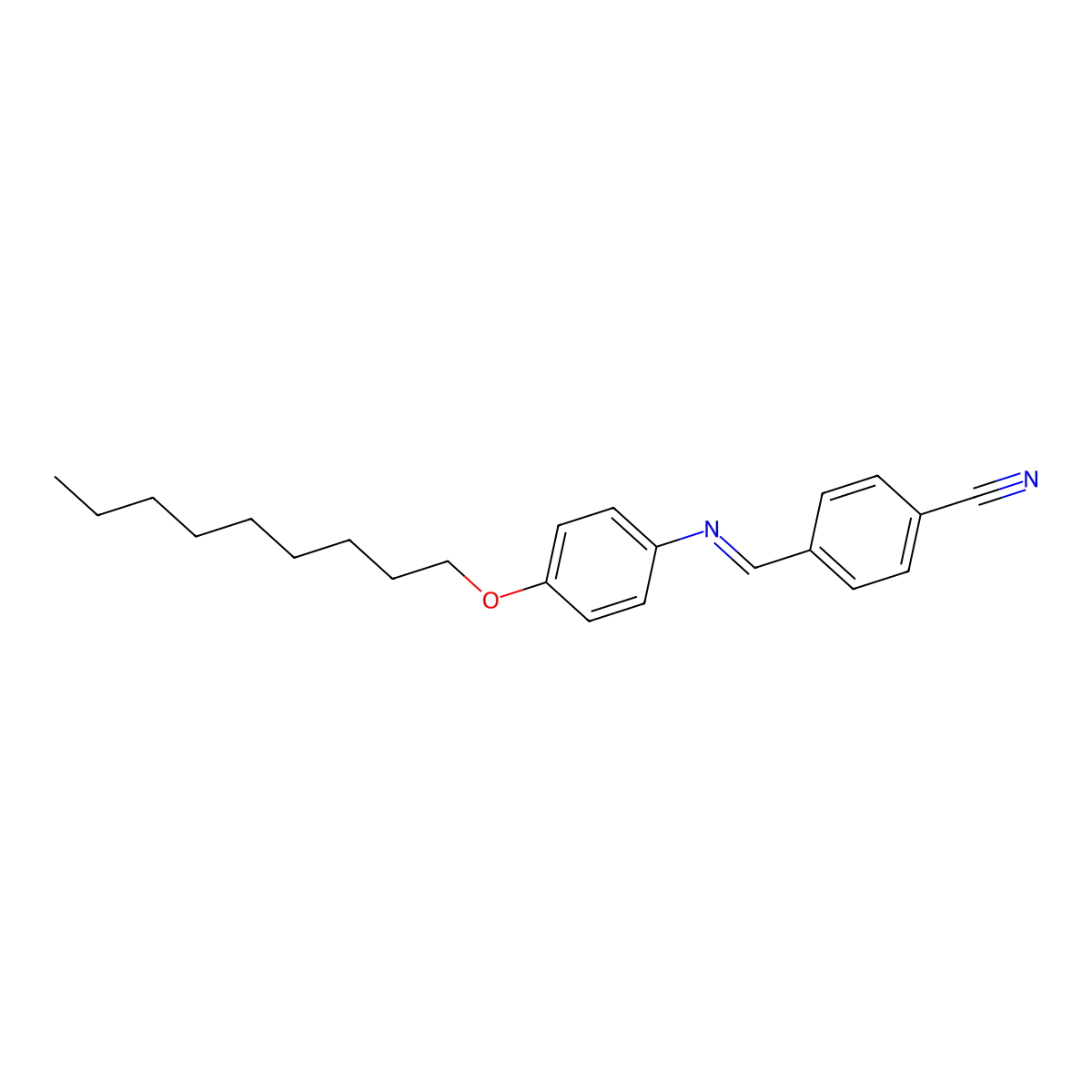 p-Cyanobenzylidene p-nonyloxyaniline molecular structure, CAS 67363-89-7