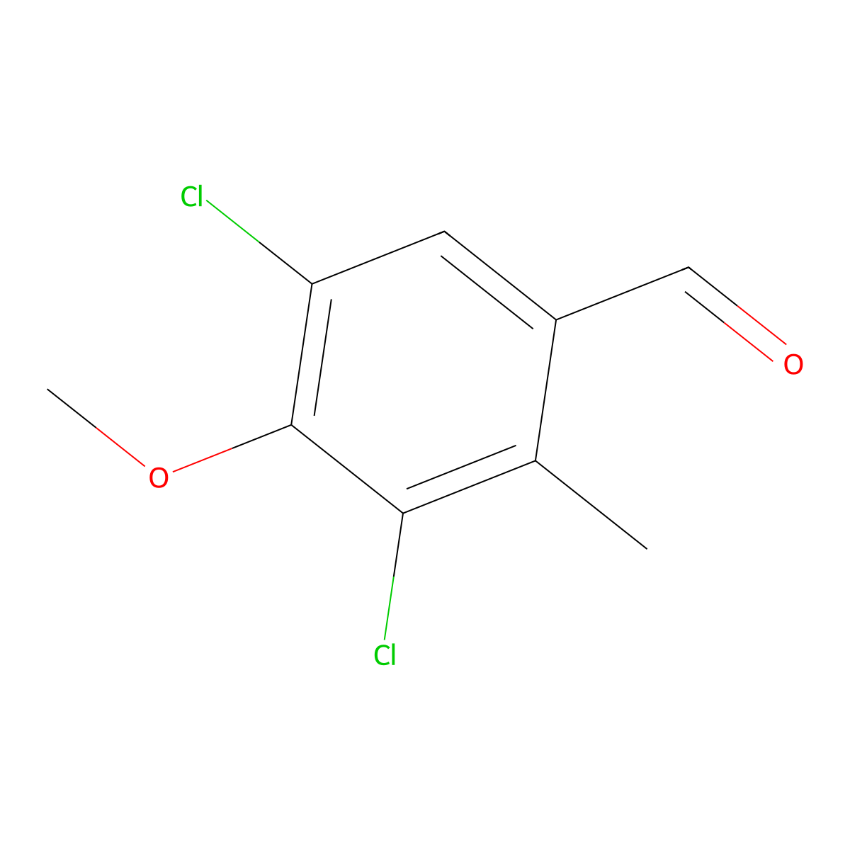 3,5-Dichloro-4-methoxy-2-methylbenzaldehyde molecular structure, CAS 67365-50-8