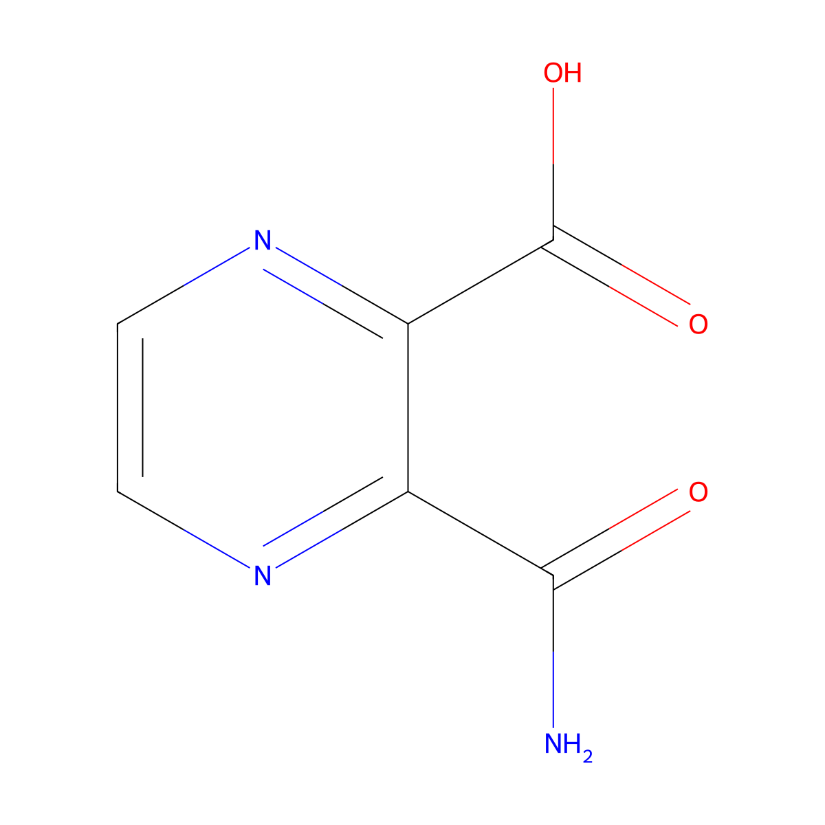 Pyrazine-2,3-dicarboxylic acid monoamide molecular structure, CAS 67367-37-7