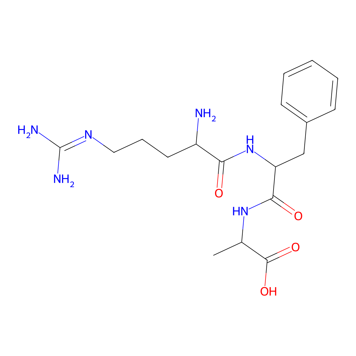 2-[[2-[[2-Amino-5-(diaminomethylideneamino)pentanoyl]amino]-3-phenylpropanoyl]amino]propanoic acid molecular structure, CAS 67368-27-8