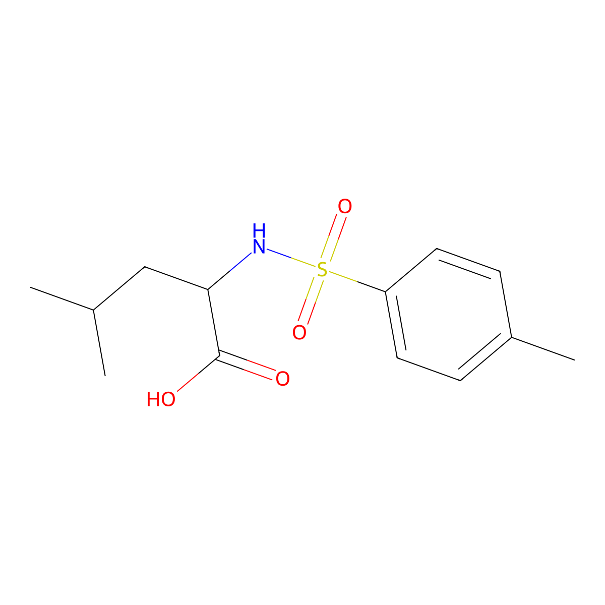 4-Methyl-2-(4-methylbenzenesulfonamido)pentanoic acid molecular structure, CAS 67368-40-5