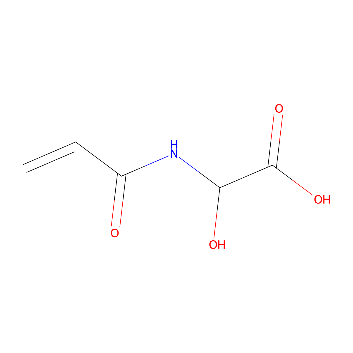 Acetic acid, 2-hydroxy-2-[(1-oxo-2-propen-1-yl)amino]- molecular structure, CAS 6737-24-2