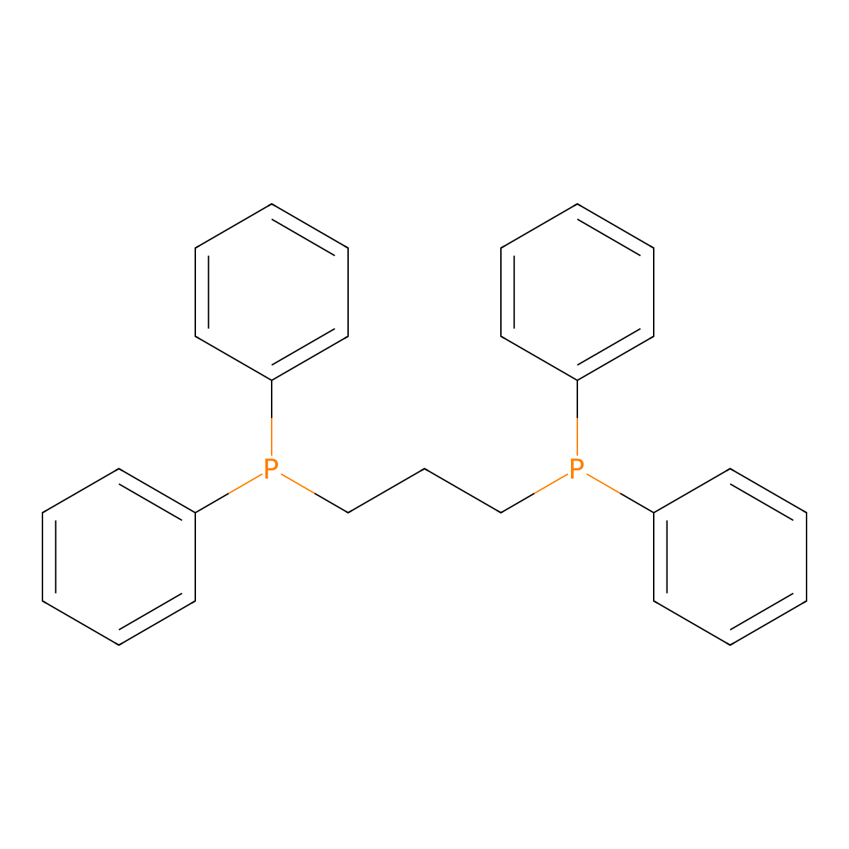 1,3-Bis(diphenylphosphino)propane molecular structure, CAS 6737-42-4