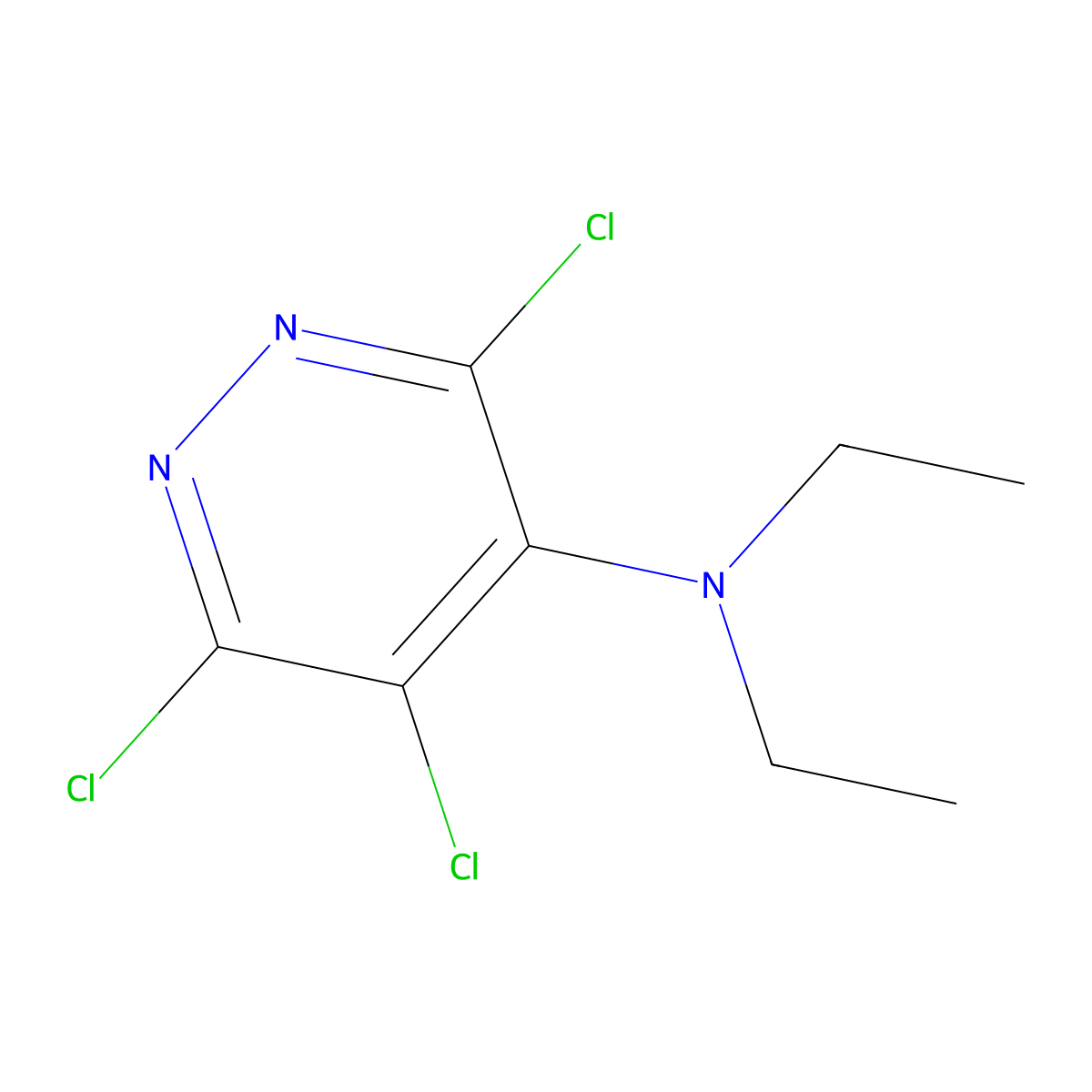 3,5,6-trichloro-N,N-diethylpyridazin-4-amine molecular structure, CAS 67370-21-2