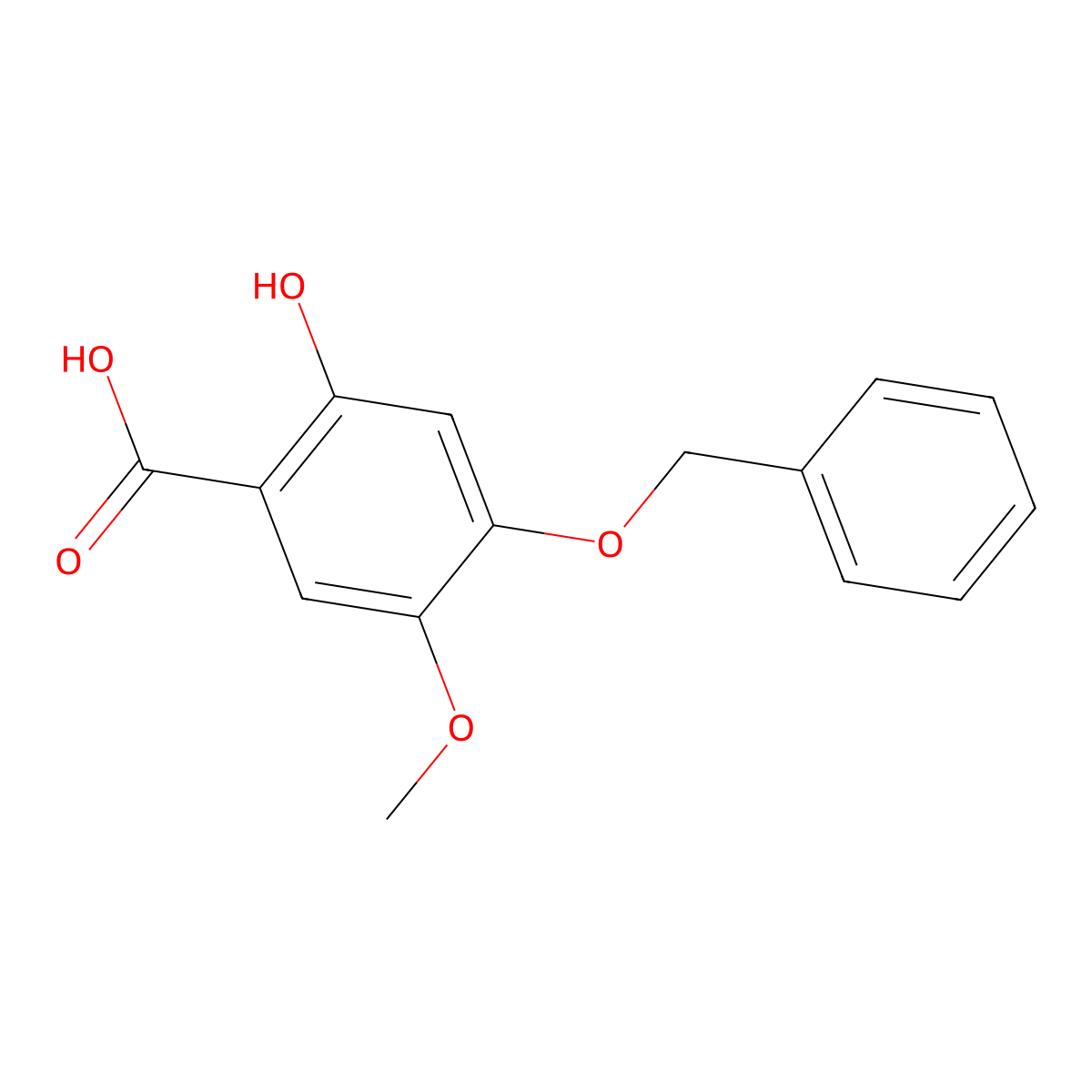 4-(Benzyloxy)-2-hydroxy-5-methoxybenzoic acid molecular structure, CAS 67370-96-1
