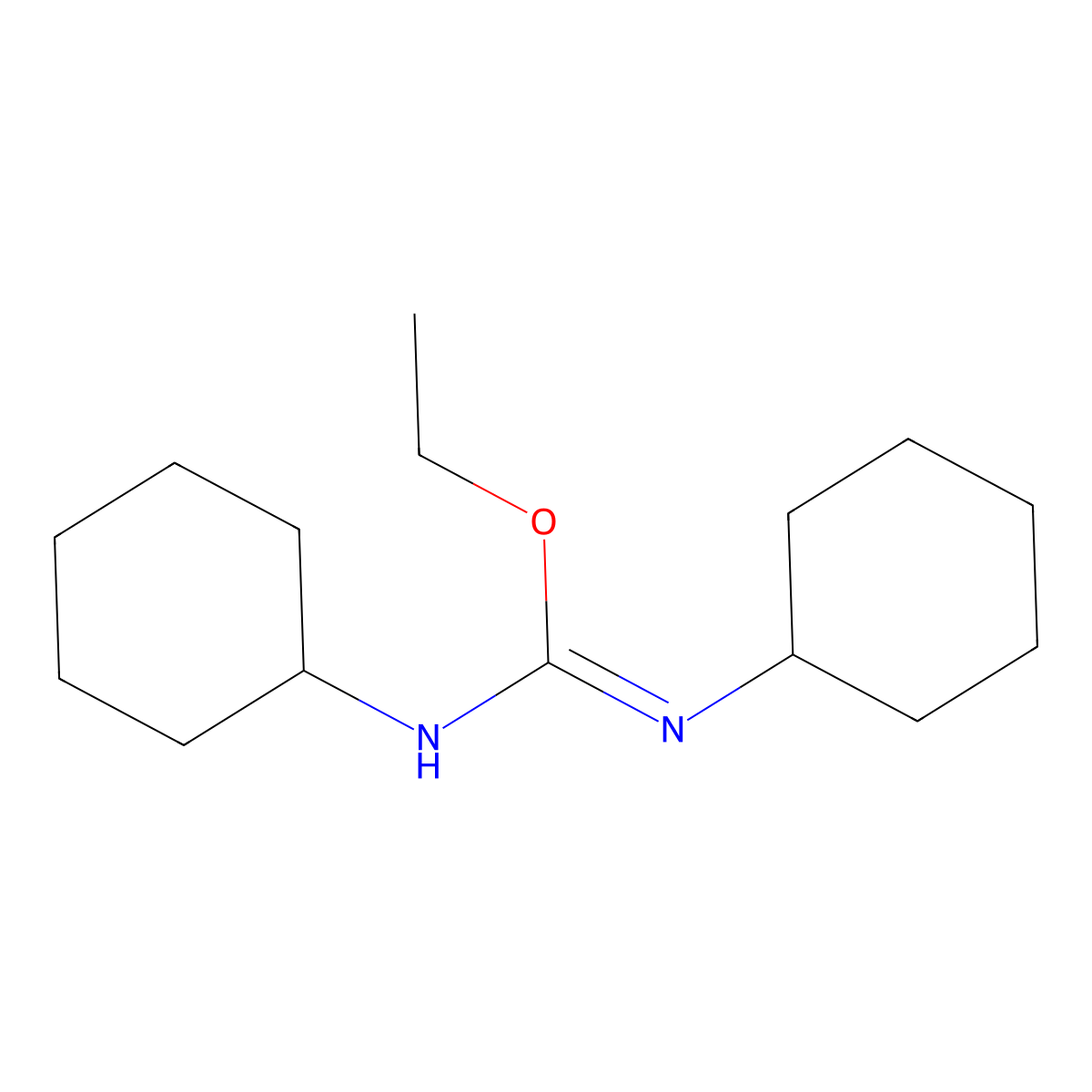 Ethyl N,N'-dicyclohexylcarbamimidate molecular structure, CAS 6738-14-3