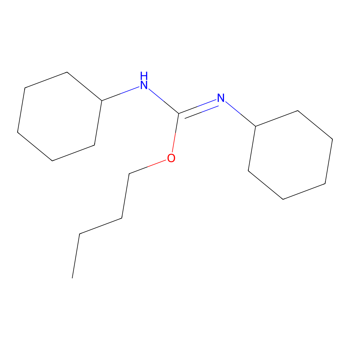 2-Butyl-1,3-dicyclohexylisourea molecular structure, CAS 6738-16-5