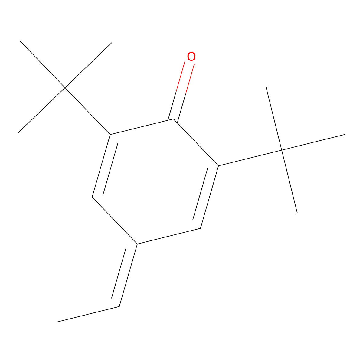 2,5-Cyclohexadien-1-one, 2,6-bis(1,1-dimethylethyl)-4-ethylidene- molecular structure, CAS 6738-27-8