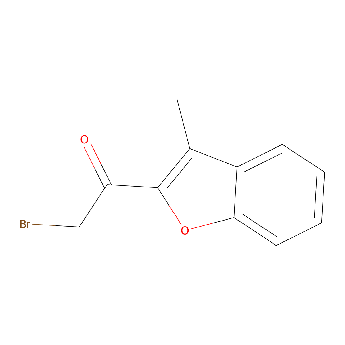 2-Bromo-1-(3-methyl-1-benzofuran-2-yl)ethan-1-one molecular structure, CAS 67382-14-3