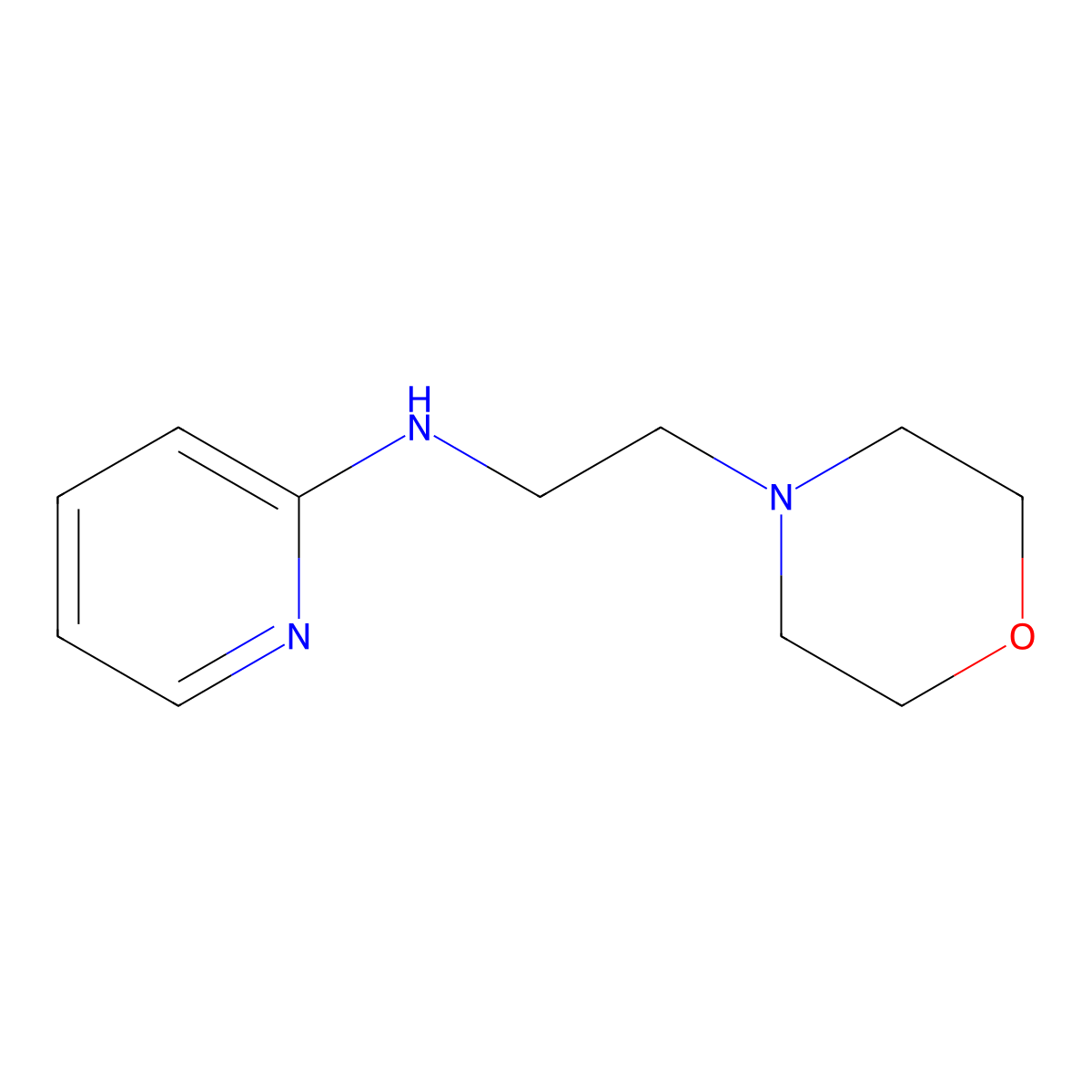 N-[2-(morpholin-4-yl)ethyl]pyridin-2-amine molecular structure, CAS 67385-33-5