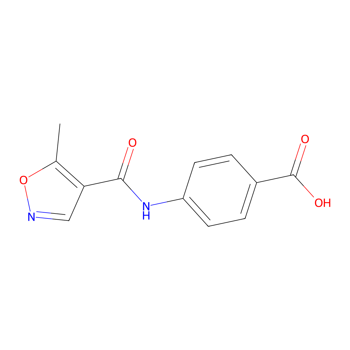 4-(5-Methyl-1,2-oxazole-4-amido)benzoic acid molecular structure, CAS 67387-52-4