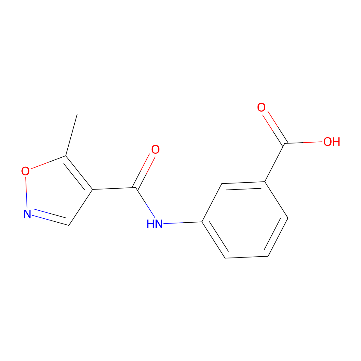 3-(5-Methyl-1,2-oxazole-4-amido)benzoic acid molecular structure, CAS 67387-54-6