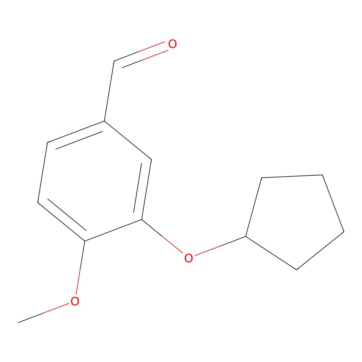 3-Cyclopentyloxy-4-methoxybenzaldehyde molecular structure, CAS 67387-76-2