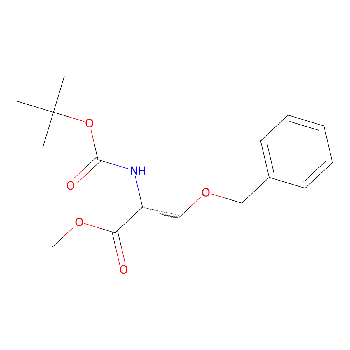methyl (2R)-3-(benzyloxy)-2-{[(tert-butoxy)carbonyl]amino}propanoate molecular structure, CAS 67389-47-3