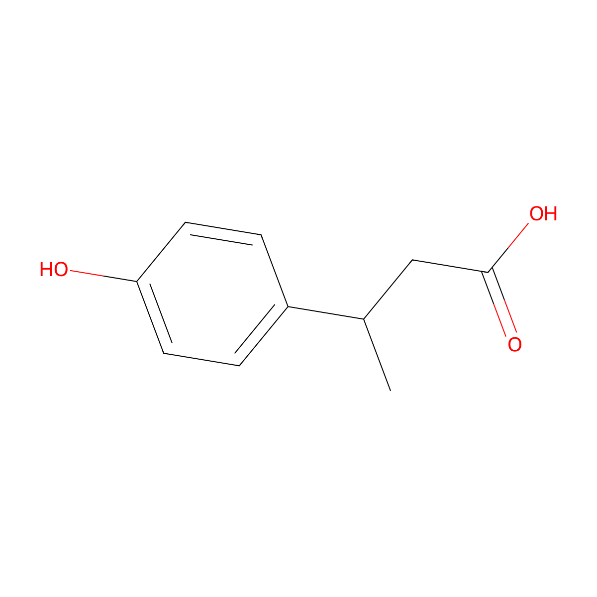 3-(4-Hydroxyphenyl)butanoic acid molecular structure, CAS 6739-21-5