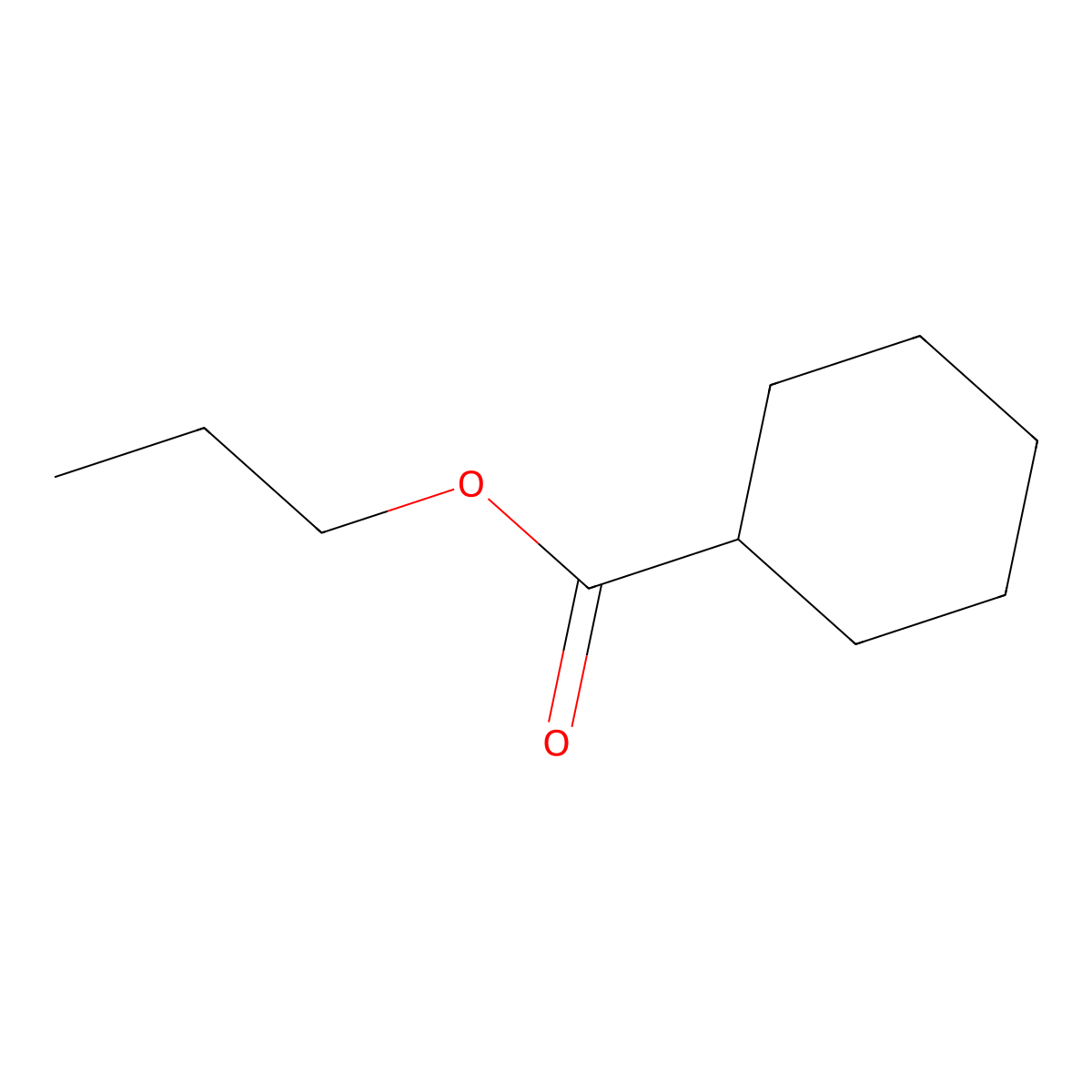 Propyl cyclohexanecarboxylate molecular structure, CAS 6739-34-0