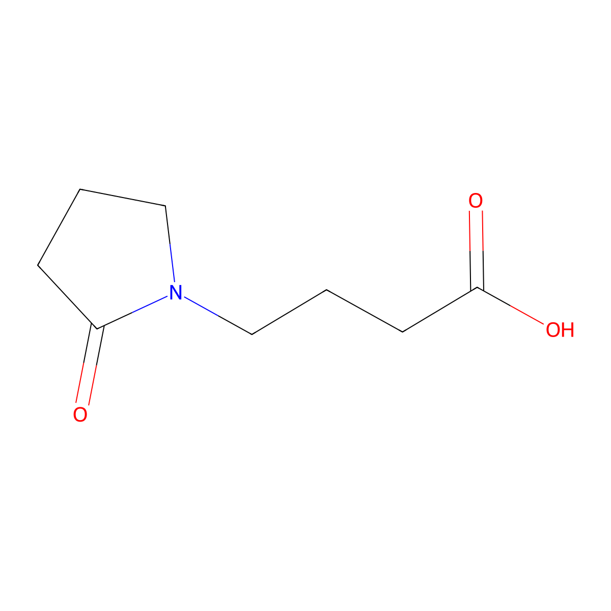 4-(2-Oxopyrrolidin-1-yl)butanoic acid molecular structure, CAS 6739-80-6