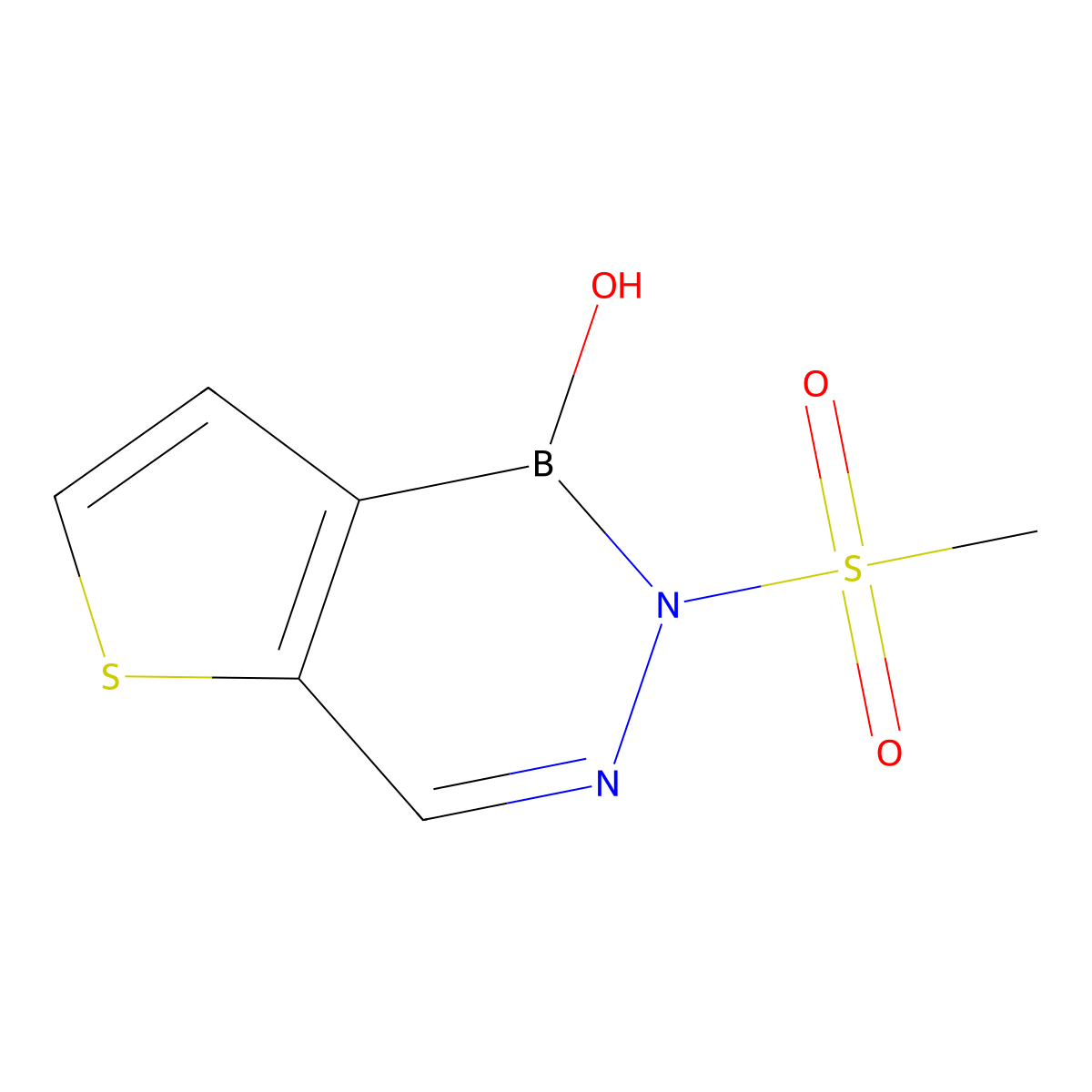 2-(Methylsulfonyl)thieno[3,2-d][1,2,3]diazaborinin-1(2h)-ol molecular structure, CAS 67398-09-8