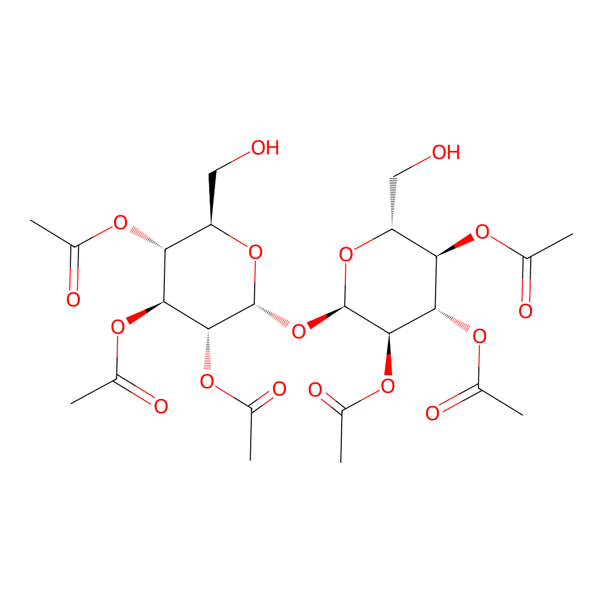 (2R,3R,4S,5R,6R)-4,5-bis(acetyloxy)-6-(hydroxymethyl)-2-{[(2R,3R,4S,5R,6R)-3,4,5-tris(acetyloxy)-6-(hydroxymethyl)oxan-2-yl]oxy}oxan-3-yl acetate molecular structure, CAS 67398-72-5