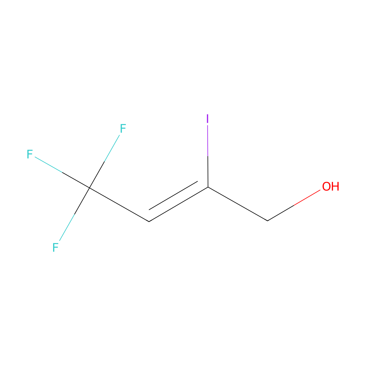 4,4,4-Trifluoro-2-iodobut-2-en-1-ol molecular structure, CAS 674-35-1