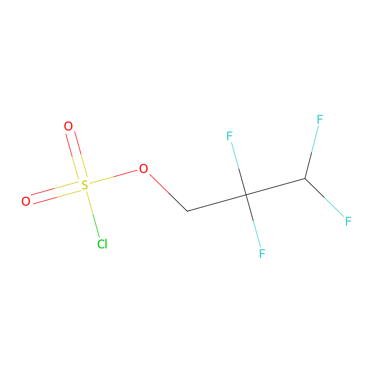 2,2,3,3-Tetrafluoropropyl sulfurochloridate molecular structure, CAS 674-44-2