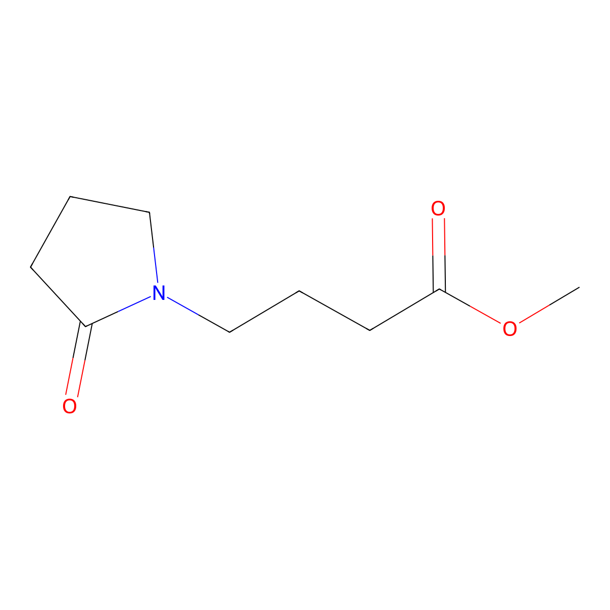 Methyl 4-(2-oxopyrrolidin-1-yl)butanoate molecular structure, CAS 6740-20-1